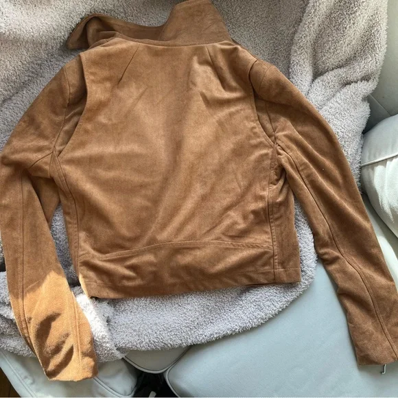 Lulu's Camel Faux Suede 'Suede With Love' Moto Jacket size XL - Picture 10 of 16